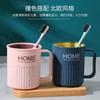 Venta al por mayor, taza de enjuague bucal, creativa taza de cepillo de dientes para pareja, taza de cepillo de dientes personalizada para el hogar, taza de enjuague bucal simple de doble color con asa