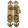 Cerradura de Pestillo de Cobre Puro Estilo Chino Hebilla de Puerta Manija Recta de Puerta de Gabinete Manija de Puerta Estilo Antiguo Candado Pestillo de Puerta Manija de Pestillo Antigua