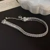 Pulsera de encaje trenzado de plata de ley S925 con diamantes completos, chapada en oro, lujo ligero, a la moda, de alta gama, versátil, diseño de nicho