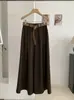 KEKEZOON pantalones culotte anchos elegantes y minimalistas para mujer, de cintura alta, adelgazantes, de corte holgado, largos, con cinturón, 8640