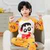 Pijama infantil al por mayor de primavera y otoño del Sudeste Asiático para niños y niñas, bebé de manga larga para el hogar, conjunto de ropa fina de verano para aire acondicionado