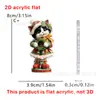 Vestido de Navidad Gato Taza de Té Perro Colgante Acrílico Plano 2D Decoraciones Navideñas Regalos para Niños