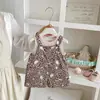 Conjunto Macacão Bebê Estampa Leopardo Novo Estilo Verão Macacão Colete Casual Estiloso Conjunto de Duas Peças