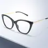 Gafas de Estilo Europeo y Americano Personalidad Ojo de Gato Sin Graduación para Mujer, Nuevos Marcos de Gafas de Moda Retro Tendencia Anti Luz Azul