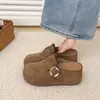 Sandalias Birkenstock de estilo retro, con tacón bajo y suela de plataforma para mujer, nueva colección otoño 2026, diseño sin cordones, adecuadas para usar en exteriores, con punta cerrada, estilo de media zapatilla