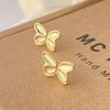 Pendientes Ganjia S925 de plata esterlina con diseño de mariposa esmerilada, sencillos, ligeros, de lujo, estilo Mori, pendientes de estilo fresco, alta moda.