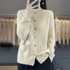 Cárdigan de punto de moda para otoño/invierno con cuello redondo, diseño abotonado y corte holgado, nuevo estilo para 2026