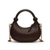 Bolsa de Mão Simples Retrô Nova Outono e Inverno 2024 Bolsa Transversal Casual Texturizada Feminina Bolsa de Meia-Lua Portátil de Nicho