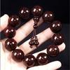 Pulsera de Palo de Rosa para Hombre con Alta Densidad de Aceite, Cuentas de Sándalo de Grano Suave Seda Dorada, Pulsera Cultural de Juego