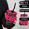 Vaso de Tubo de Succión de Vidrio Creativo Estilo Ins Vaso de Letras de Celebridad de Internet Vaso de Alto Valor de Color Taza de Café Pequeño Regalo Regalo de Acompañamiento Vaso Publicitario