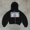 Moletons com Capuz e Zíper Estampados com Padrão de Notas de Dinheiro de Rua Personalizadas, Transfronteiriços Europeus e Americanos, para Homens e Mulheres, Modelagem Solta