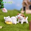 Animales codiciosos micro paisaje diy bonsái pequeños adornos cartón gato y perro lindos animales de resina accesorios de jardinería