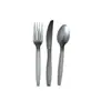 Paquete de 10 cuchillos y tenedores desechables de plástico grueso sin patrón, tenedores y cucharas de plástico PS de colores, disponibles al por mayor.
