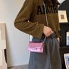 Bolso de Cadena con Patrón de Piedra Texturizada Verano 2023 Nuevo Casual Estilo Occidental Bolso de Hombro Cuero Patentado Brillante Cruzado Pequeño Cuadrado