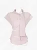 Camisa Coreana Ins Verano 2026 Diseño Estilo Coreano Botón Diagonal Volante Manga Corta para Mujer
