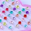 Anillos de Cristal de Imitación con Pedrería de Dibujos Animados Joyería Infantil Niñas Princesa Premios de Guardería Regalo Estilo Princesa