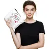 Serie de Bolsas Cosméticas Estampadas de Agradecimiento, Bolsas de Tocador Portátiles de Lino Denso Impermeables para Viaje, Regalos para Amigos, Familiares y Maestros