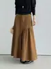Luego, una falda midi de línea A de gamuza aterciopelada, de nicho y única para mujer, elegante y favorecedora para figuras en forma de pera, 5132