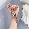 Para Apple Applewatch1-8 SE estilo Xiaoxiang cadena de mezclilla de fila única de metal correa de reloj iwatch