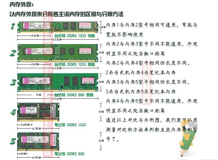 内存外观对比