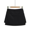 Calça Pantalona Feminina com Fenda Lateral Cintura Alta Slim-fit Estilo Spice Girl Verão Anti-reflexo Calça Pantalona Cor Sólida Saia Esportiva