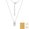 Colar de Moissanita Oval em Prata Esterlina S925 Corrente Clavícula Clássica com Quatro Garras Colar em Prata Esterlina para Mulheres Mercadorias de Estoque Transfronteiriças Venda por Atacado
