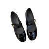 Zapatos Mary Jane de Cuero Estilo Francés para Mujer, Otoño 2025 Más Vendidos Versátiles Estilo Británico Tacón Grueso Correa Única Zapatos Elegantes