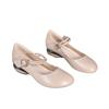 Zapatos de madre de suela blanda de corte bajo para primavera y otoño 2024, mocasines de cuero suave versátiles, zapatos de cuero para mujer con tacón grueso, punta redonda, tacón bajo, zapatos de una sola capa