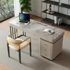Mesa e cadeira de ardósia de luxo leve estilo italiano de alta qualidade para uso doméstico, mesa de escrita e para computador nórdica minimalista moderna para apartamento pequeno