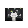 Nuevo Billetera Corta para Mujer con Estampado de Gatito Tulipán Estudiante 70% de Descuento, Mini Billetera Compacta Linda para Monedas