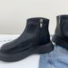 Botines tipo Martin para Niños con Superficie de Cuero y Suelas Suaves, Botines Cortos para Bebé Estilo Coreano Otoño e Invierno 2025, Botines de Cuero Simples y Versátiles, Botas para Niñas