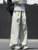Diseño de patchwork americano moderno, pantalones casuales de pierna ancha, unisex, nueva colección de otoño 2026, corte recto holgado, estilo de pierna curva
