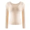 Camiseta Térmica Casual Ajustada de Cuello en V para Mujer, con Copas Fijas, Agradable al Tacto, Ropa Interior Térmica Cómoda para Usar por Encima y como Ropa Interior de Moda