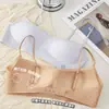 Sujetador invisible sin costuras de tirantes finos y escote bajo para mujeres con poco busto, proporciona soporte sin mostrar bordes, previene la flacidez, transpirable, adelgazante y con un hermoso diseño en la espalda