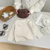 Cardigã de Malha Feminino para Primavera, Novo Conjunto Estiloso de Primavera e Outono, Blusa Fashion com Gola de Renda, Roupa Infantil Versátil