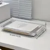 Caja de almacenamiento de documentos A4, organizador grande de documentos para el hogar, organizador de papelería de oficina de plástico transparente multicapa a prueba de polvo