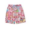 Pantalones cortos del mismo estilo con cintura elástica y cordón atado, pantalones de playa de verano de secado rápido, pantalones de pijama de pareja de dibujos animados de moda