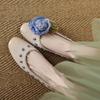 Verano Nuevo Producto Nicho Remache Flor Boca Baja Zapatos de Ballet para Mujer 2025 Nuevo Punta Redonda Altura Interior Zapatos de Moda