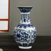 Jarrón Boca Pequeña Cerámica Celadón Insertado en Pared Porcelana Azul y Blanca Mini Hidropónico Adornos de Arreglo Floral de Pared Colgantes Pequeños Adornos Florales