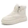 Botas de Neve Grandes Tamanhos Transfronteiriças para Mulheres, Novo Estilo de Inverno, Sapatos de Algodão Espessos e Quentes para Mulheres, Zíper Duplo, Botas de Cano Alto com Solado Grosso para Mulheres