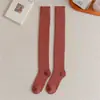 Medias por encima de la rodilla, calcetines para mujer, calcetines gruesos y cálidos de algodón de rizo, calcetines altos hasta el muslo con forro polar de toalla de estilo universitario de otoño e invierno