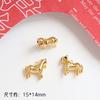 Colgante de los doce signos del zodiaco chapado en oro real de cobre, joyería hecha a mano, collar, pendientes, accesorios colgantes, material