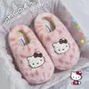 Zapatillas de Algodón Bordadas de Dibujos Animados Lidani para Mujer Estilo Nuevo Cálidas de Interior Felpa Gato Cómodas Otoño Invierno