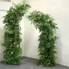 Nuevos accesorios de boda cuerno cuerno arco de flores camino terminado guía de camino boda al aire libre en el césped estante curvo color marfil