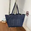 Bolsa de Ombro/Axila de Brim Grande Capacidade Versátil Transfronteiriça 2026 Nova Versão Coreana Bolsa Tote Casual para Mulheres