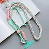 Dopamina Cuerda de Tres Hilos para Teléfono Móvil Lanyard Colorido Trenzado Cruzado Cuerda Larga Llavero Colgante Fuerte Anti-Pérdida Ajustable