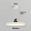 Lámpara moderna minimalista tipo platillo volante para comedor que protege los ojos, colgante en forma de disco para dormitorio y mesa de comedor, accesorio de iluminación Zhongshan estilo M-bean color crema para uso doméstico