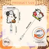 Nuevo Sostenedor de Tarjeta de Identificación Retráctil Giratorio Clip para Insignia Calabaza Fantasma Enfermera Personal Médico Hebilla Deslizante con Purpurina