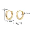 Pendientes de Aro Finos Lisos para Mujer, Chapados en Cobre con Oro de 14K, Texturizados, Pendientes Redondos Sencillos, Versátiles para el Trabajo, Antialérgicos