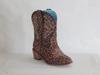 Generación 40-43 estación independiente de comercio exterior AliExpress wish Botines de tobillo de tacón bajo para mujer con bordado de estampado de leopardo europeo y americano X182